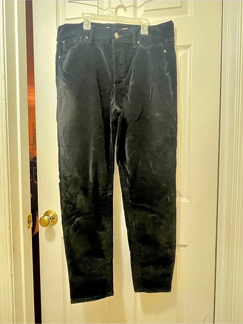 Seven7 Black Velvet Skinny Jeans